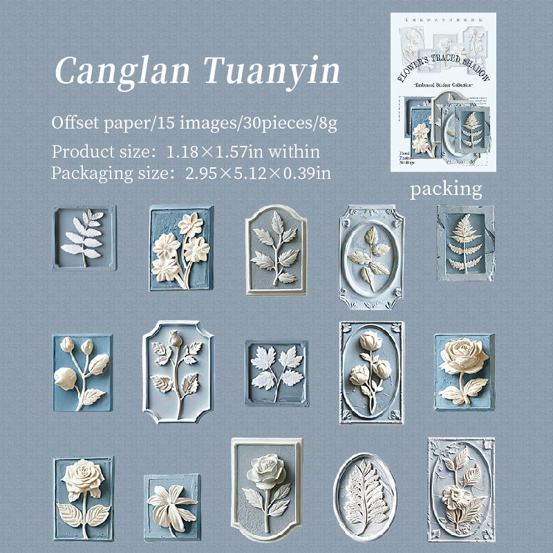 1229 3D Flowers sticker -30Pcs each pack