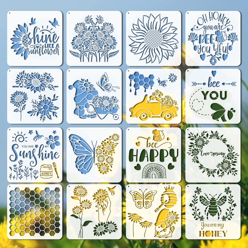 0621 Sunflower stencil -12Pcs each pack