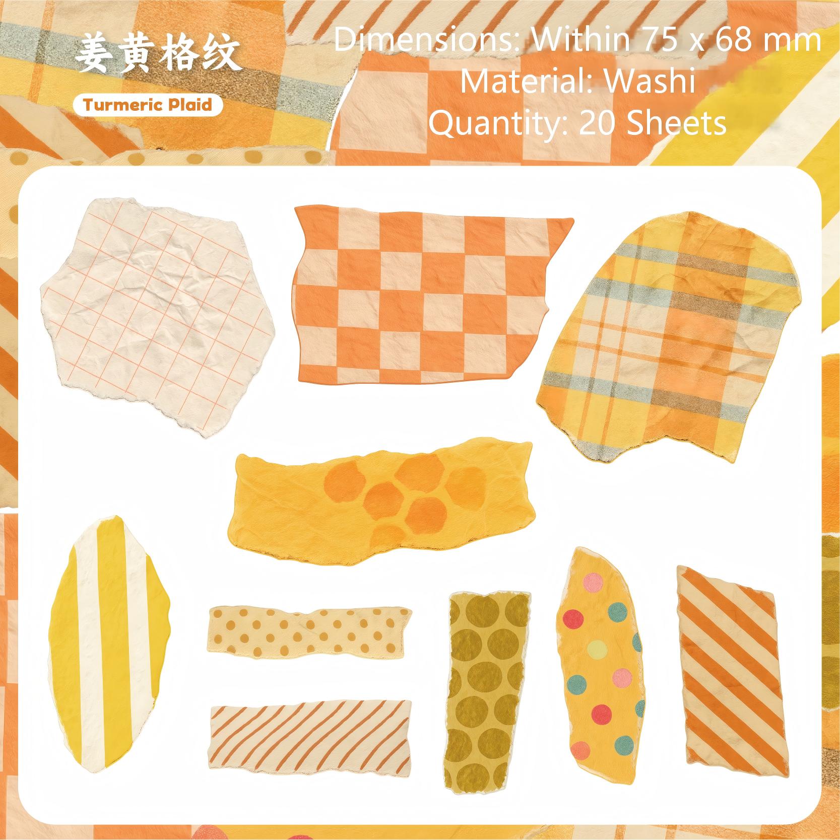260316 Paper Tape Washi Sticker -20Pcs each pack