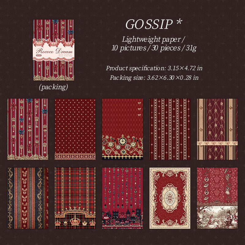 Vintage Rococo Dream Paper -30Pcs each pack