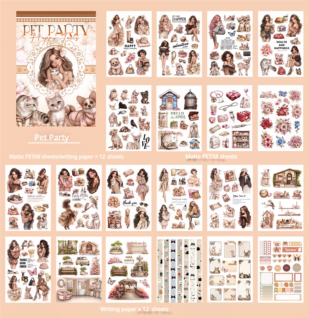 S-570- Pet Party Sticker Book -20Pcs each pack