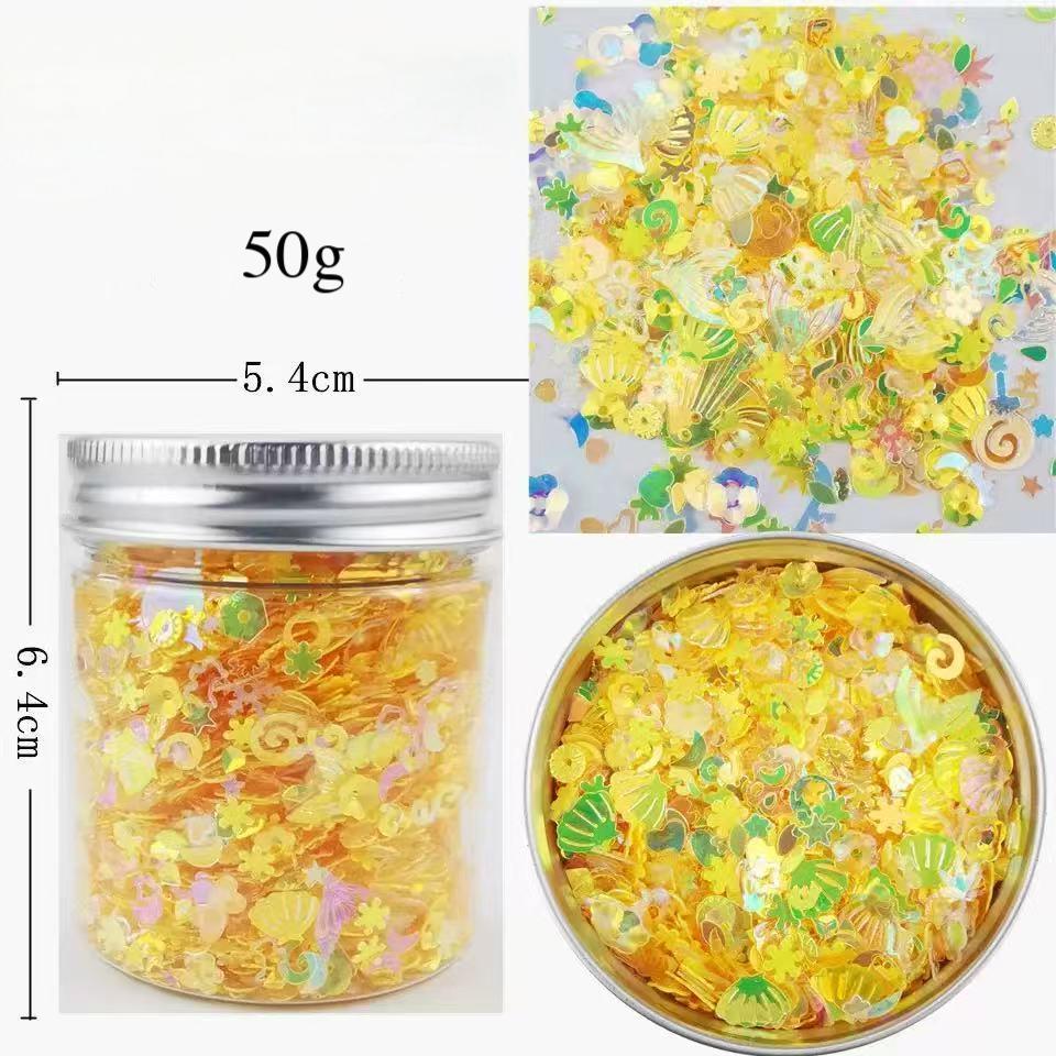 0605 Shell mixed glitter (yellow)