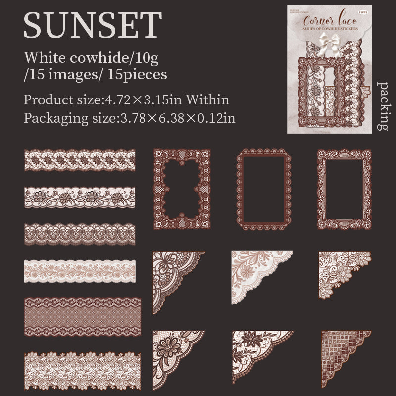 0621 Lace Solid Sticker -15Pcs each pack