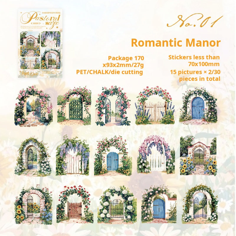 0522 Garden View PET Sticker -30Pcs each pack