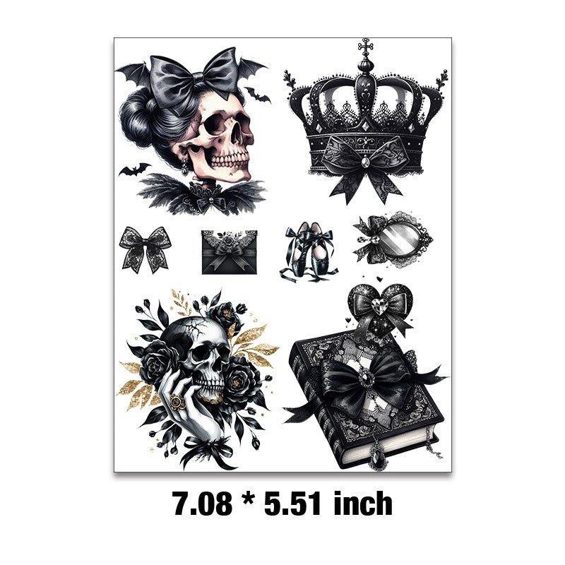 E-73- Black lace collection Embossed sticker 1 Pcs