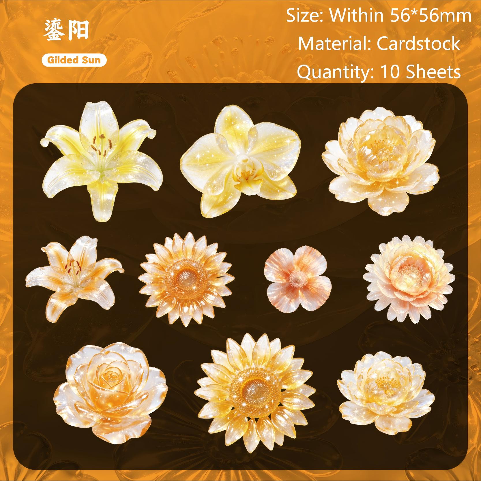 Glassy Flower Epistles Cardstock Stickers -10Pcs each pack