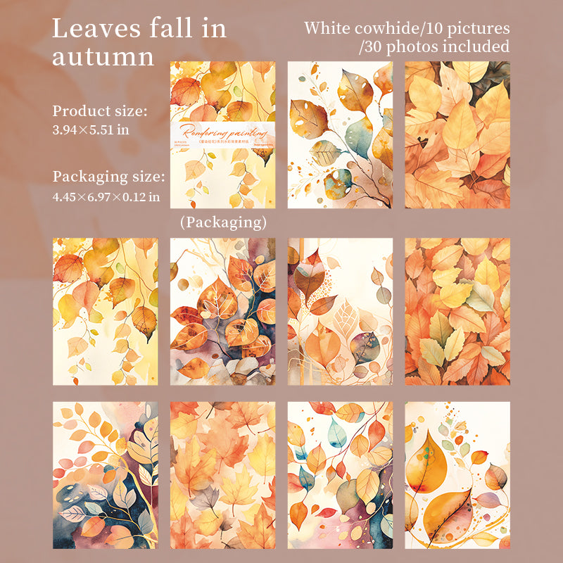 0826 Watercolor flowers Solid paper -30Pcs each pack
