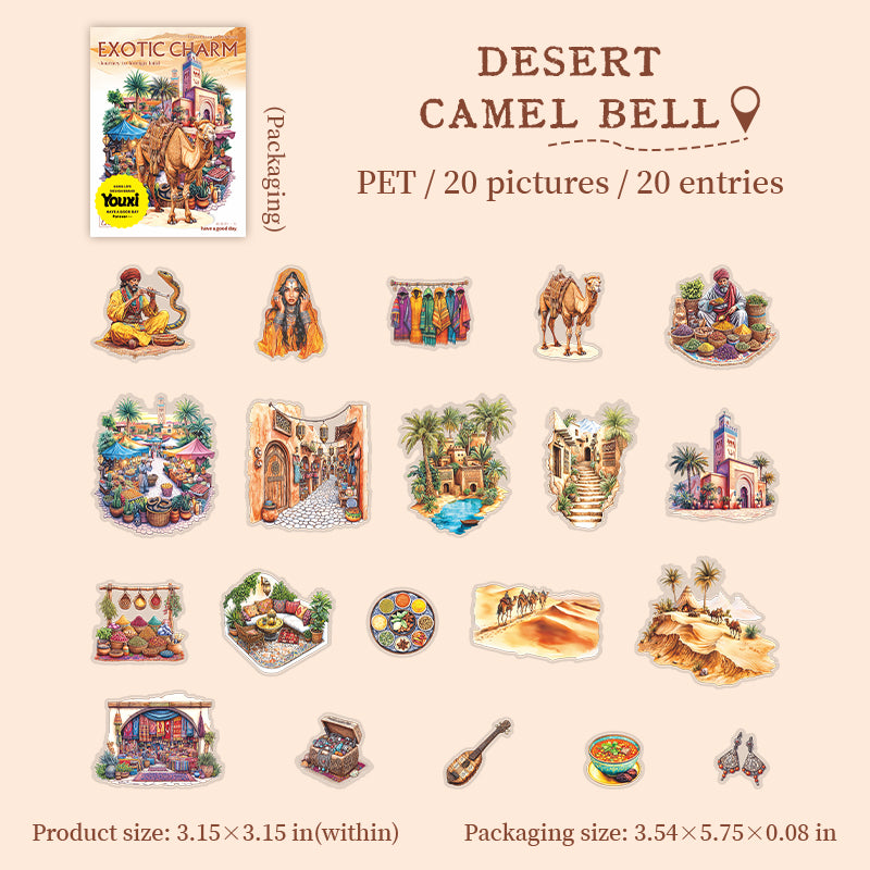 0630 Desert safari PET sticker -20Pcs each pack