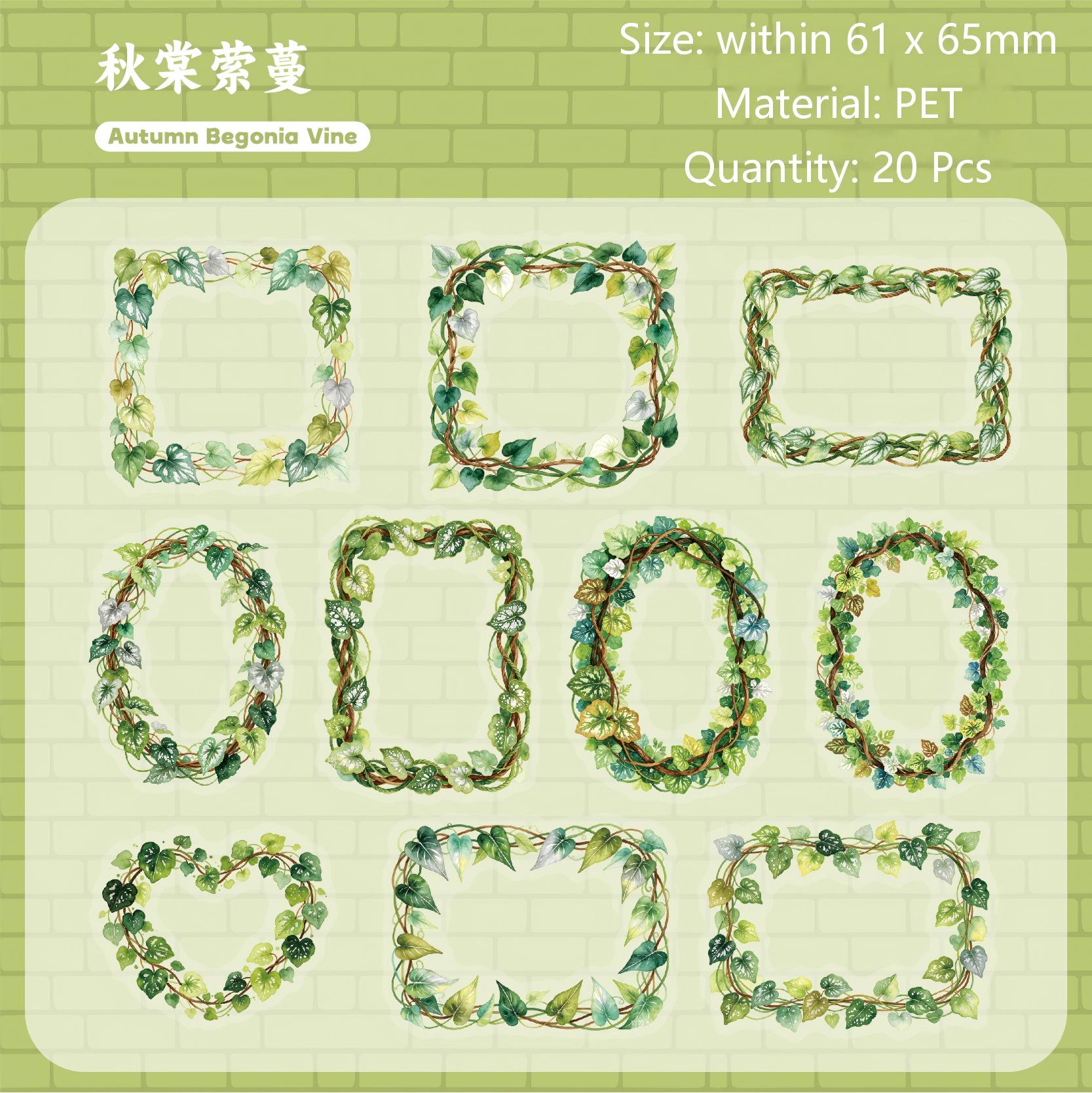 Vine Frame PET Stickers -20Pcs each pack