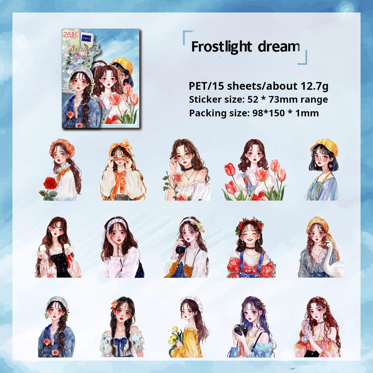 0802 Girls PET Sticker -15Pcs each pack
