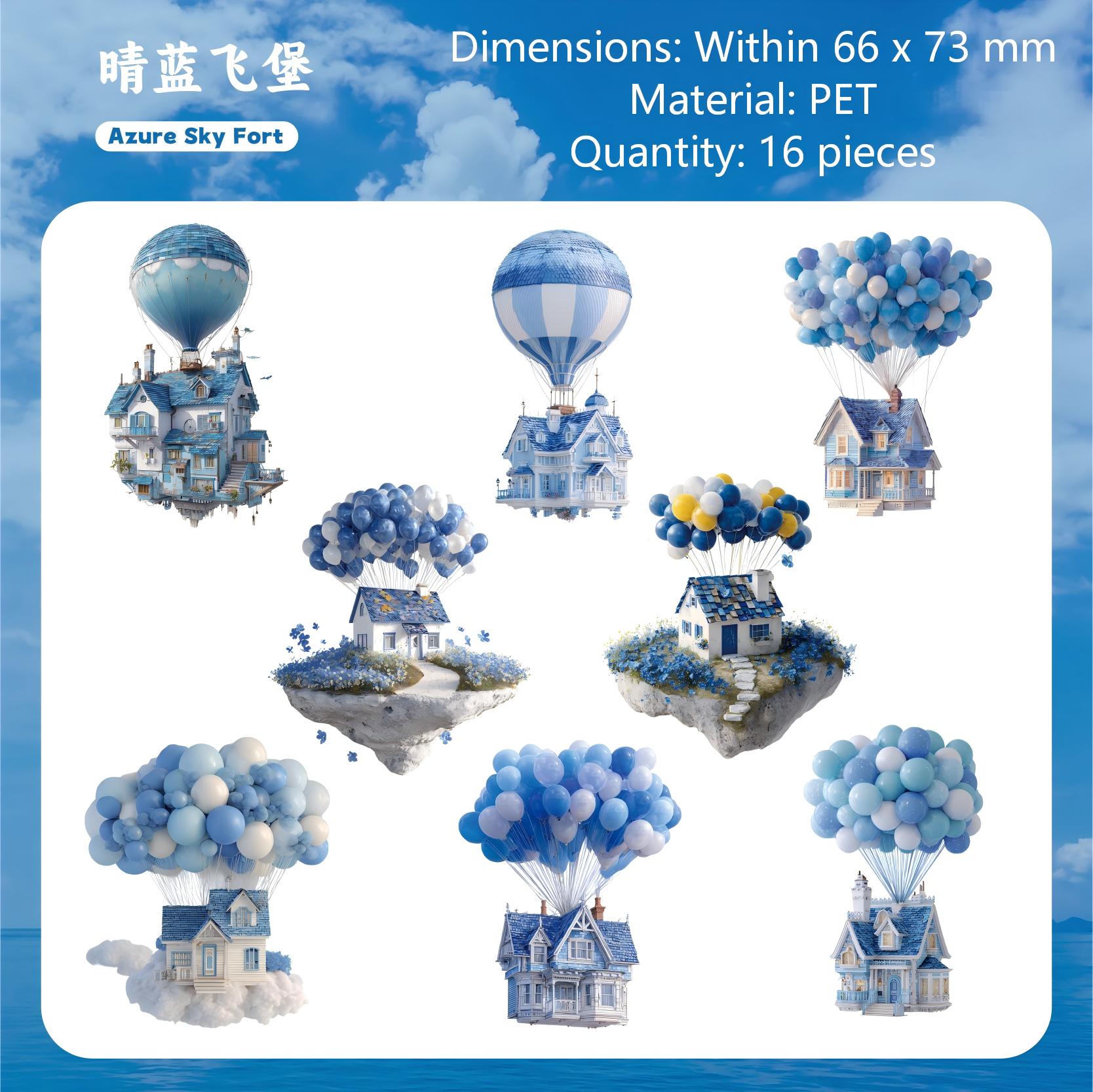 260317 Flying House PET sticker -16Pcs each pack