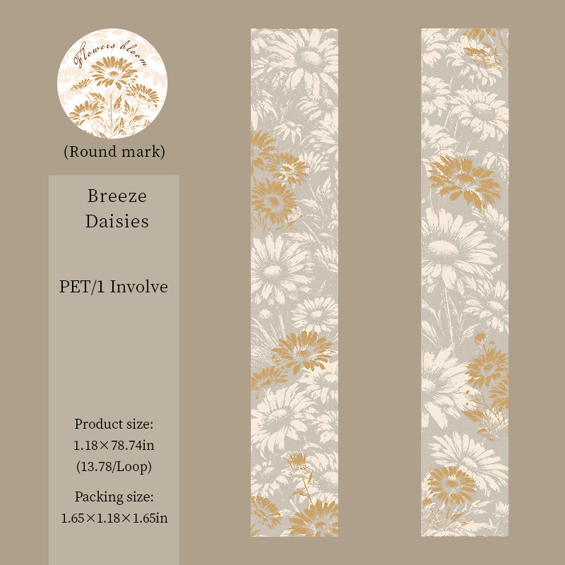 260203 Flowers bloom PET Tape -3cm*2m