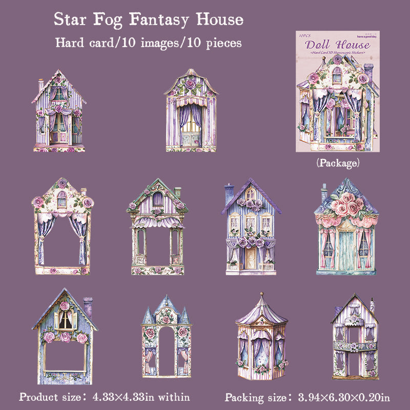 0826 Doll house cardstock die cut Sticker -10Pcs each pack