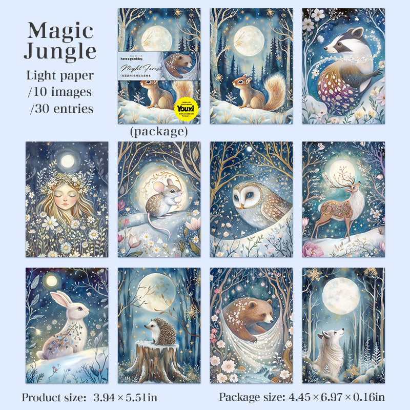 0618 Night forest paper -30Pcs each pack