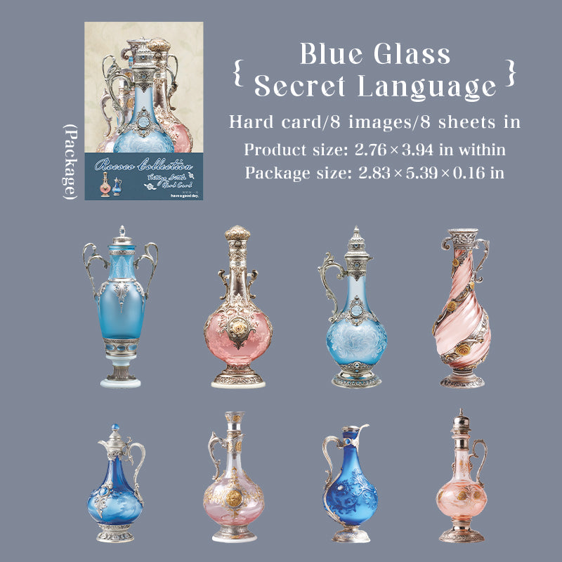 260102 Vintage bottle cardstock sticker -8Pcs each pack