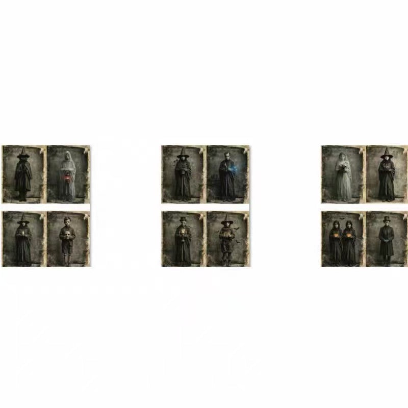 Vintage Gothic Halloween sheet layout
