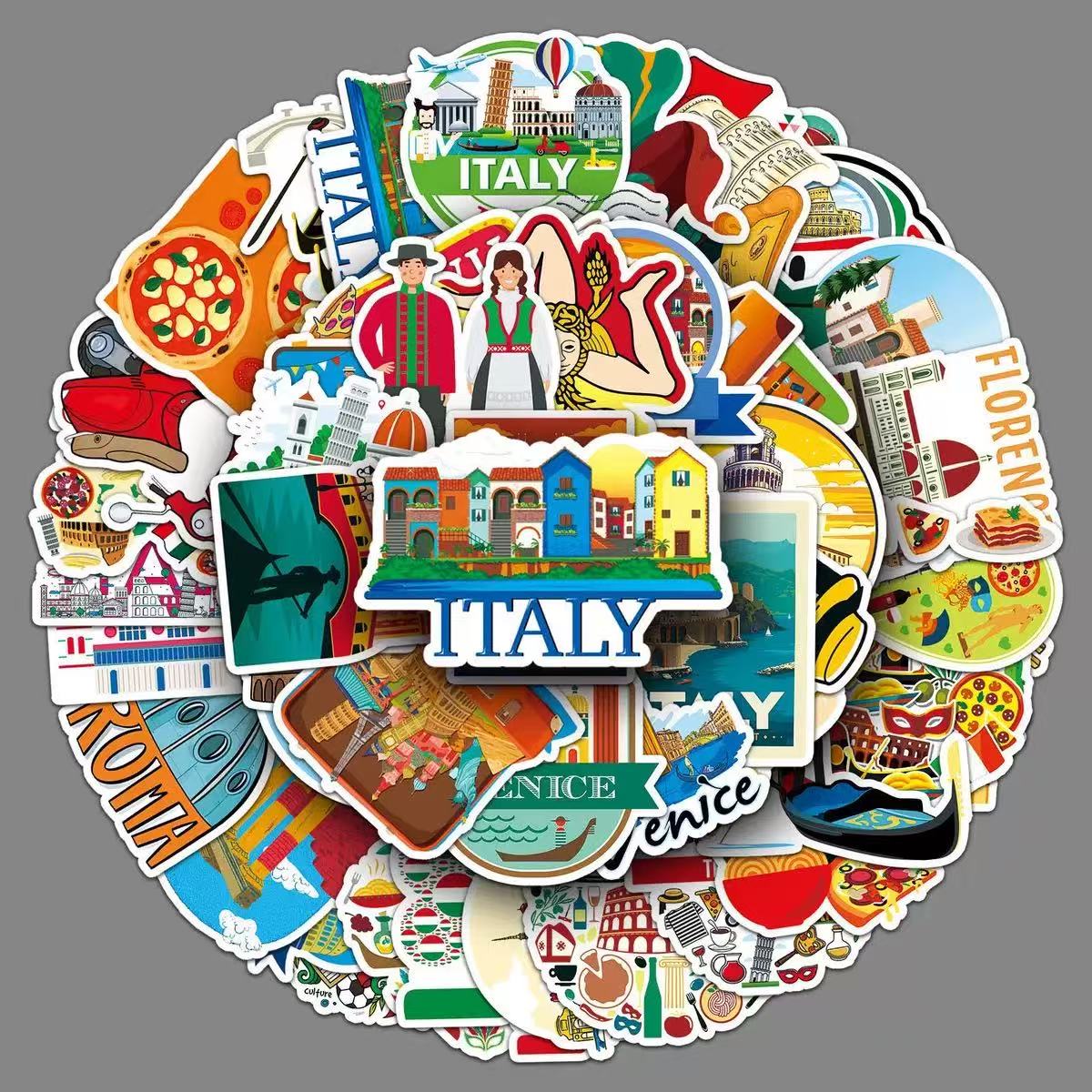0609 50 Ltaly Stickers solid with white border