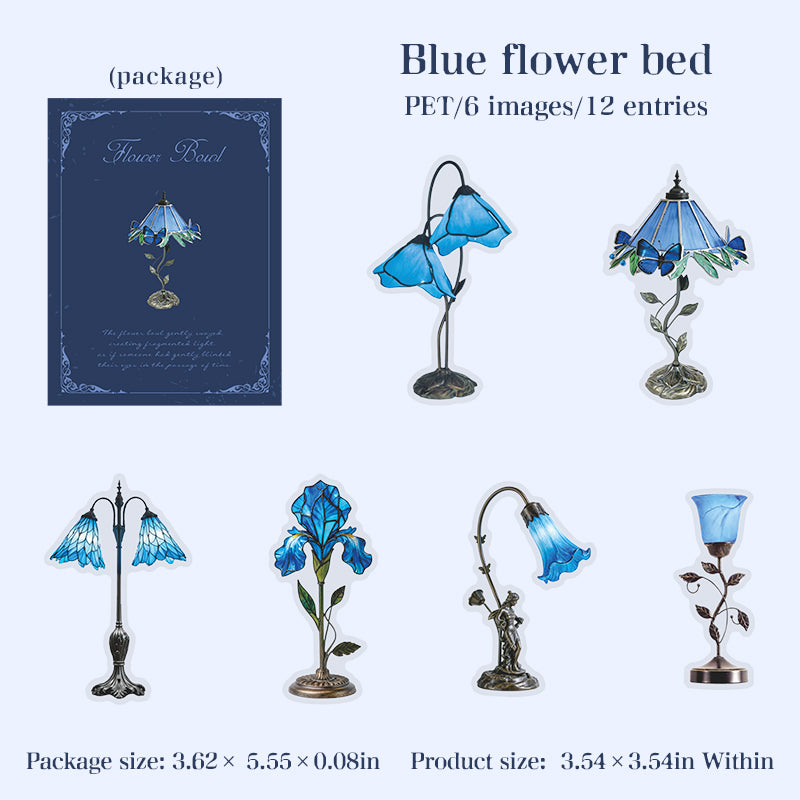 260102 Flowers desk lamp PET sticker -12Pcs each pack