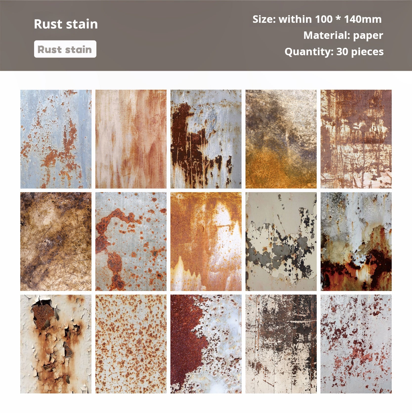 0522 Rust Series Paper -30Pcs each pack
