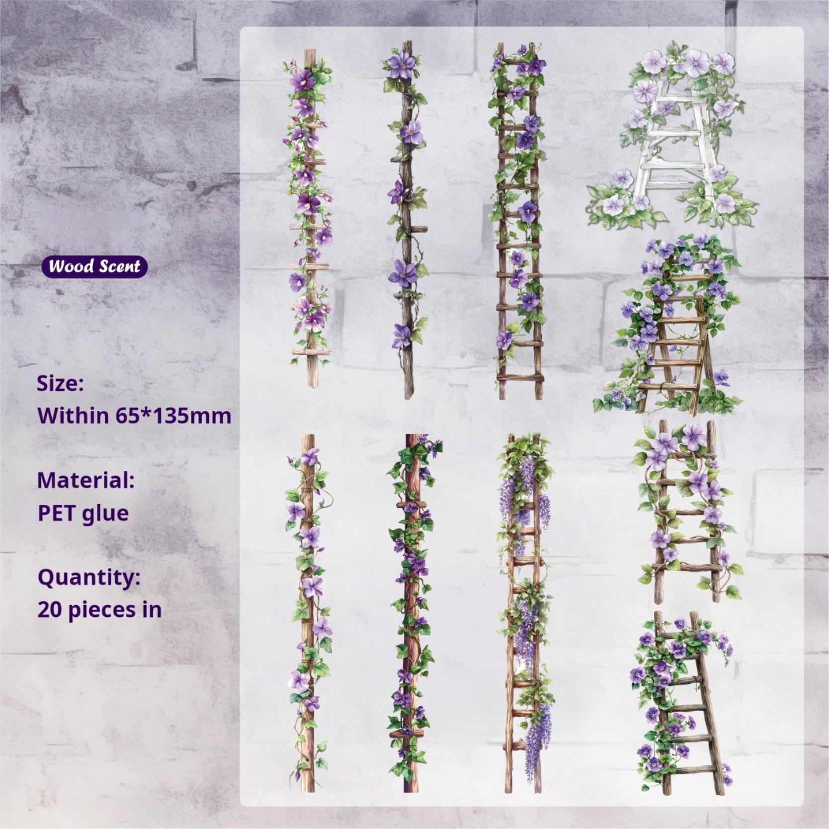 0611 Flower ladder PET sticker -20Pcs each pack