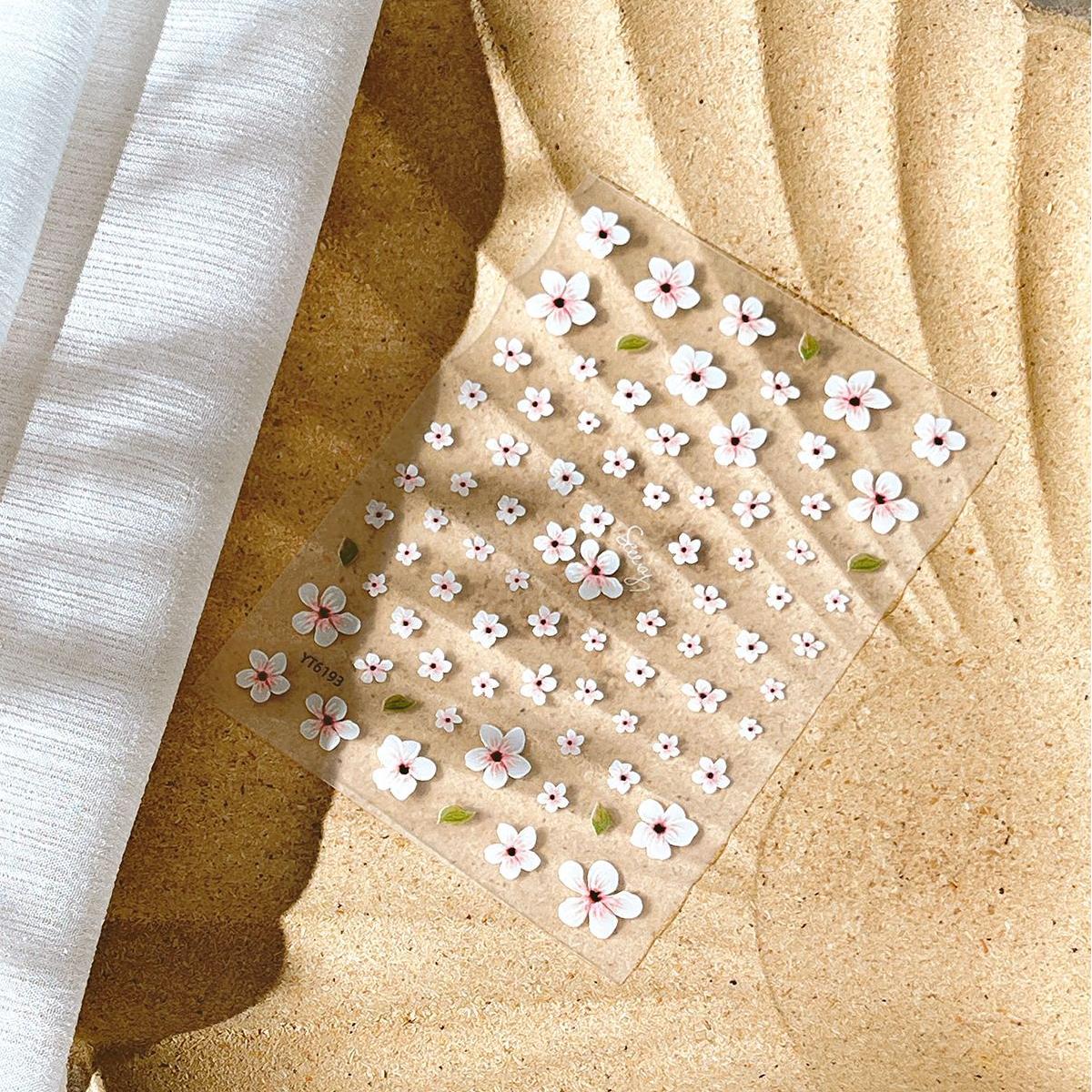 0824 M196- Flower Embossed Mini sticker 1 Pcs