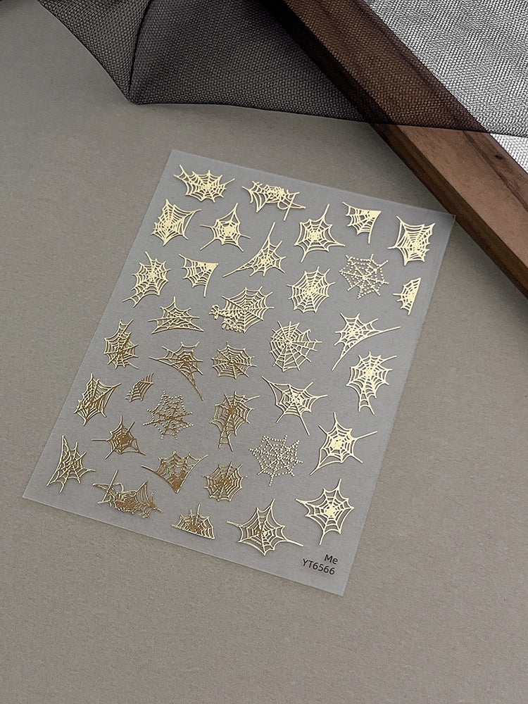 1201 M266- Spider web Embossed Mini sticker 1 Pcs