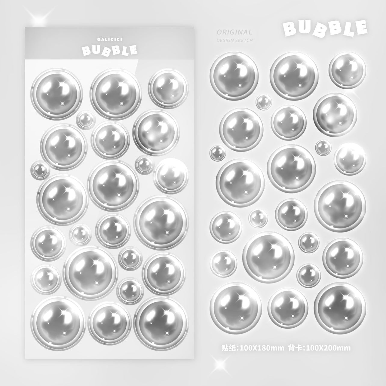 0919 Bubbles Sticker -1Pcs each pack