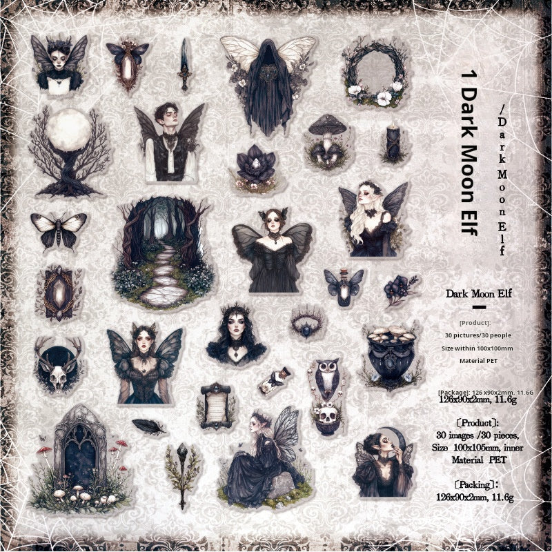 1119 Night falls PET sticker -30Pcs each pack