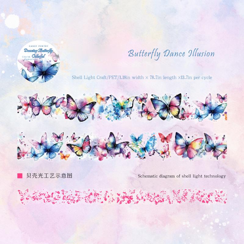 1028 Ice crystal watercolor PET tape -3cm*2m