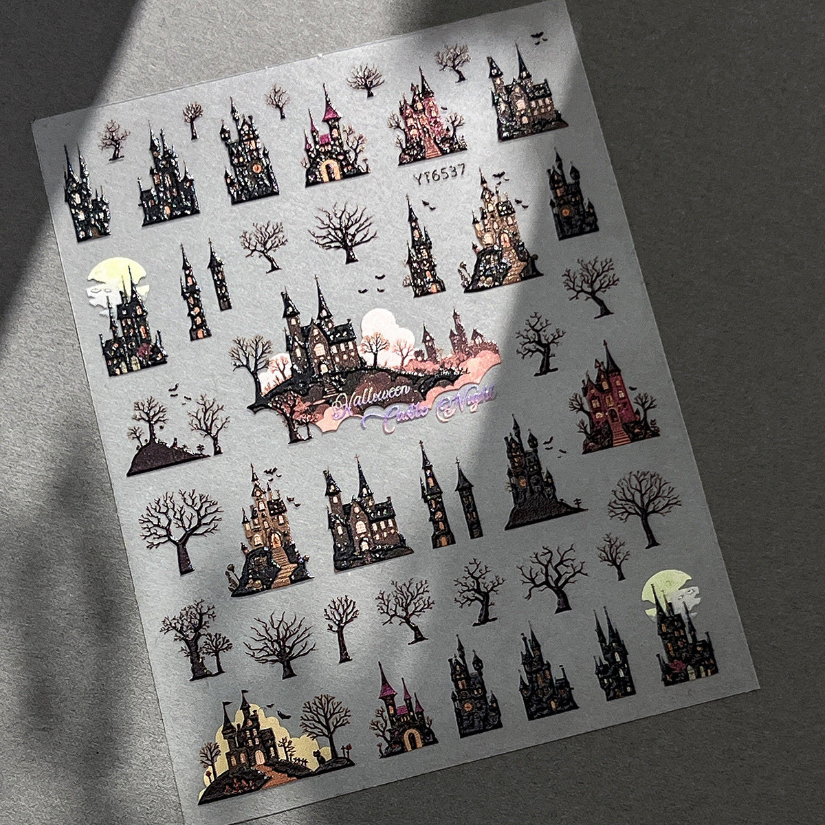 0824 M194- Castle Embossed Mini sticker 1 Pcs