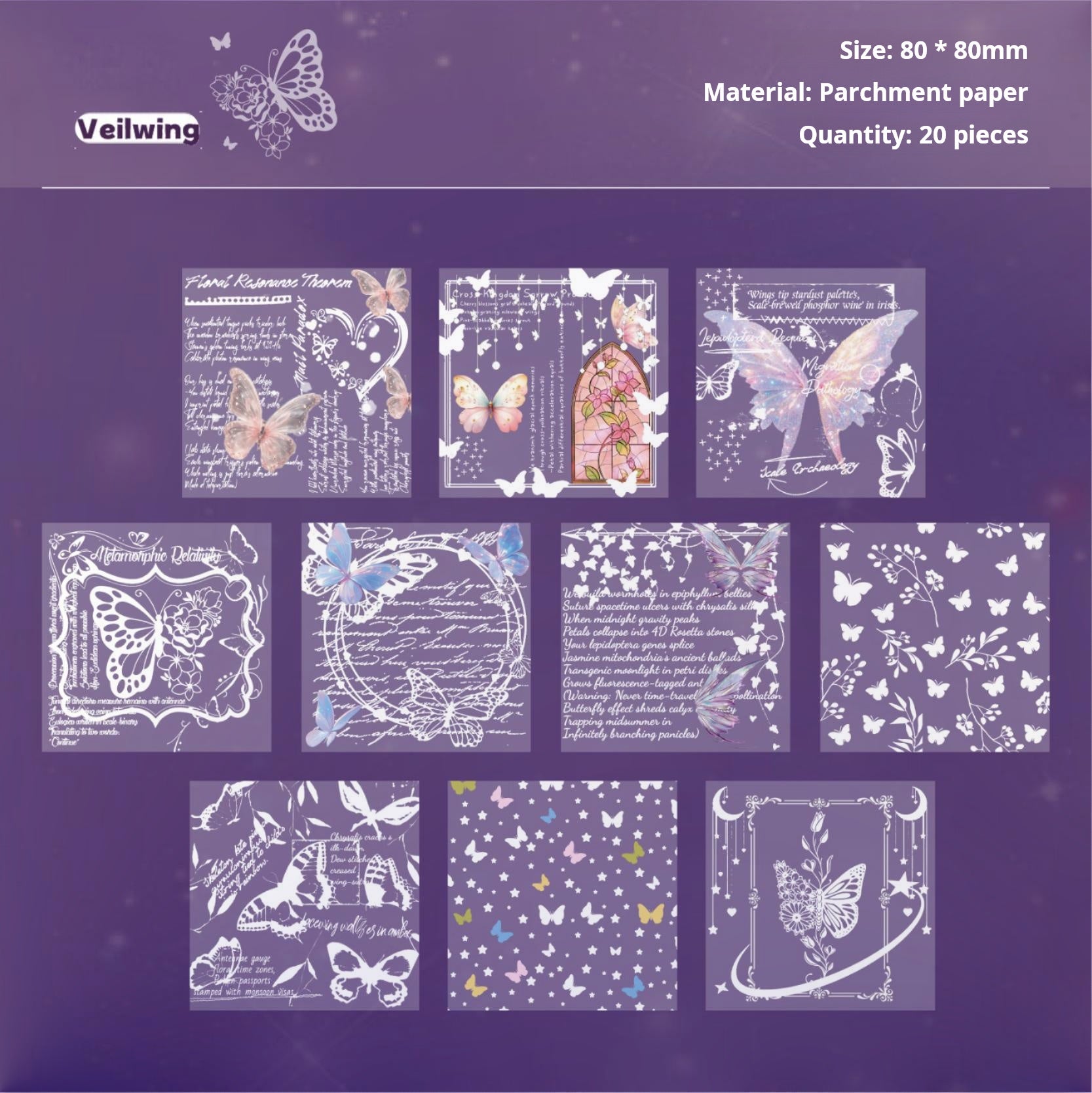 0530 Notes vellum paper -20Pcs each pack