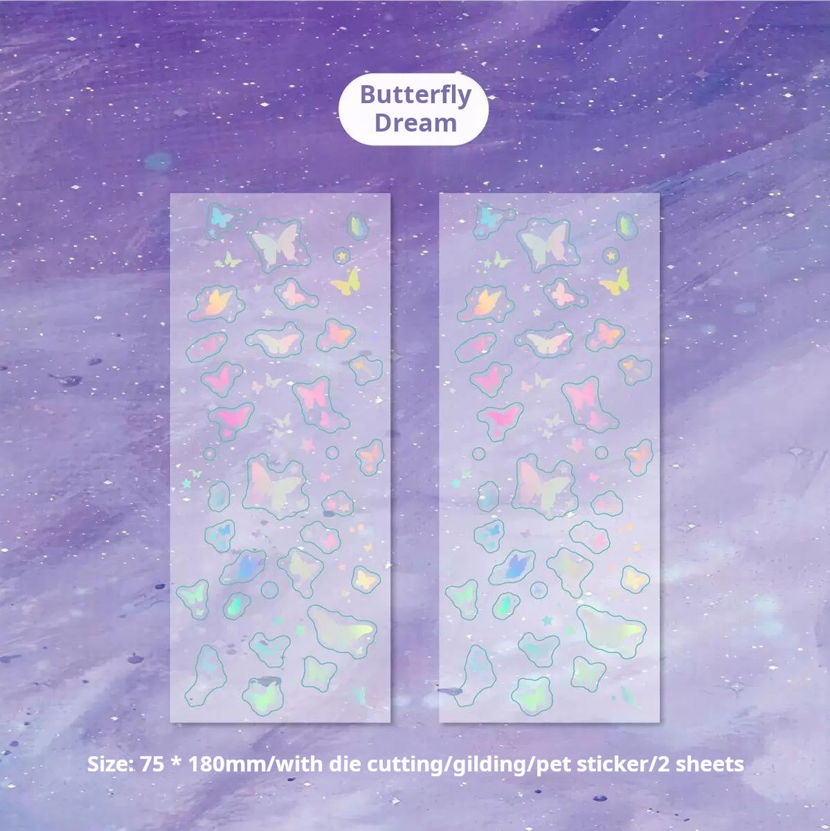 0603 Small decorations precut PET sticker -2Pcs each pack