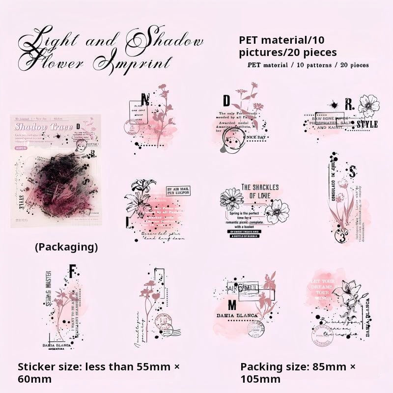 1113 Vintage PET sticker -20Pcs each pack