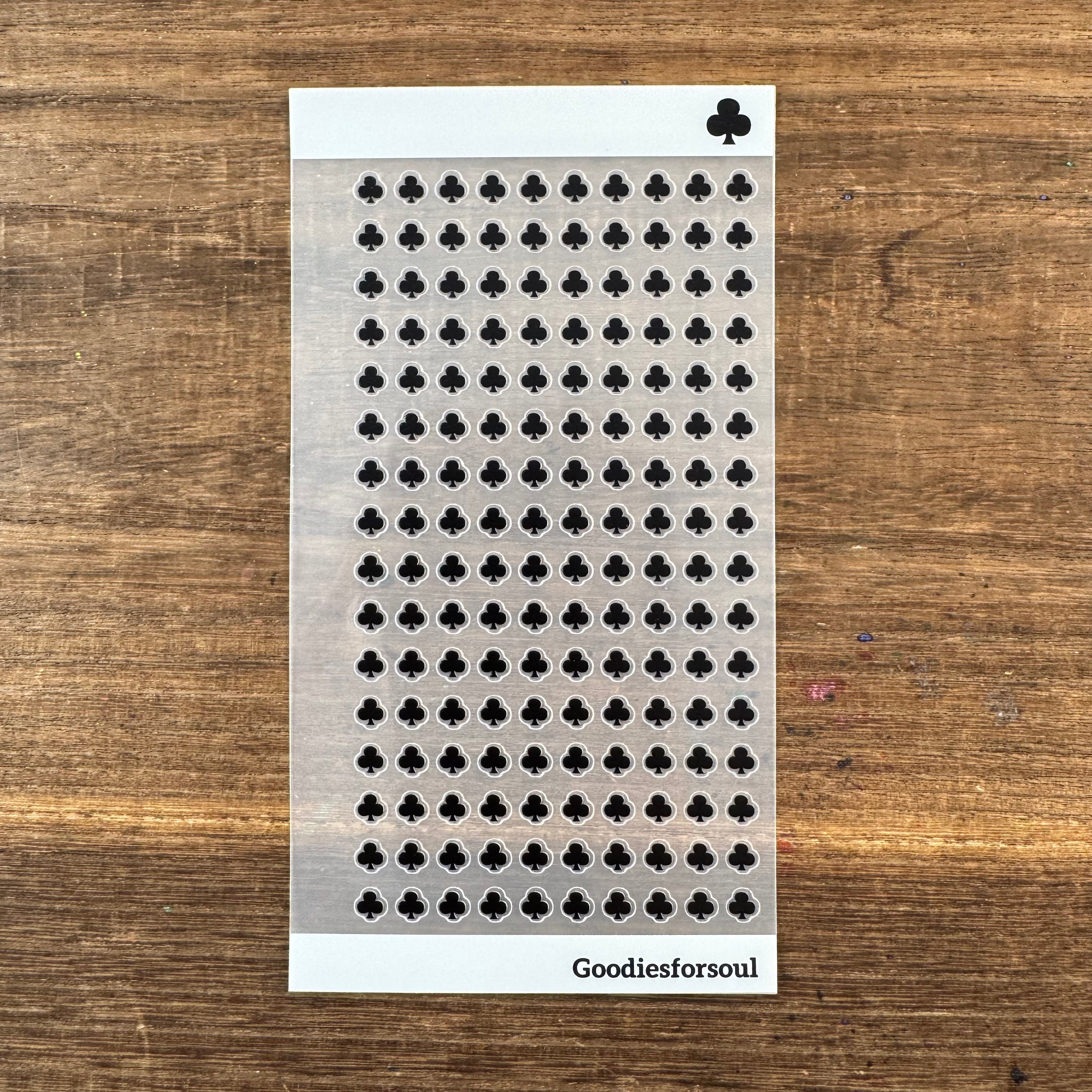 Playing card symbols PET sticker *can be stored in A6 binder