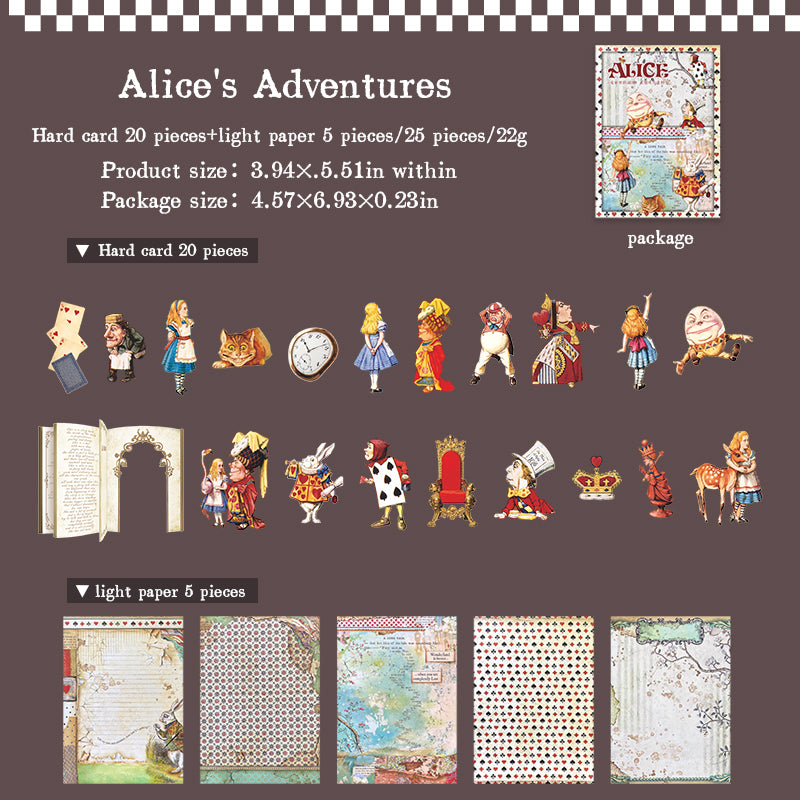 1105 Alice in wonderland card stock sticker + paper