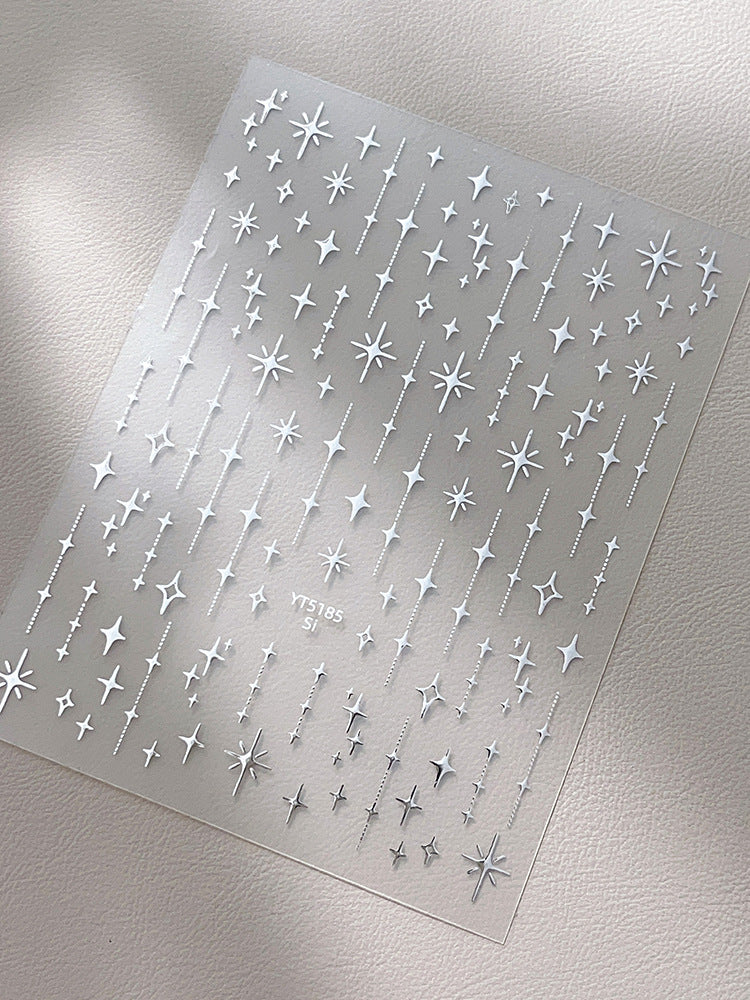 1211 M274- Star Embossed Mini sticker 1 Pcs