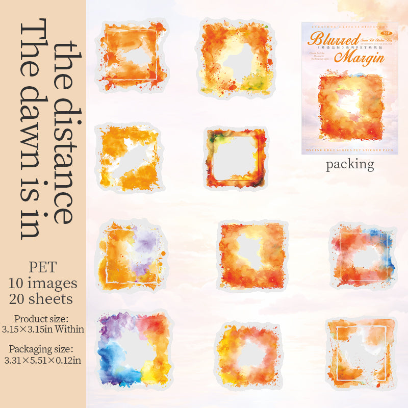 0520 Blurred margin PET Sticker -20Pcs each pack