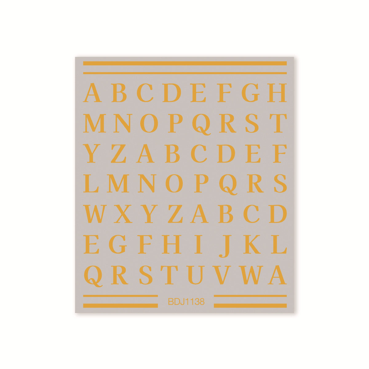 260108 M279- Letter Embossed Mini sticker 1 Pcs