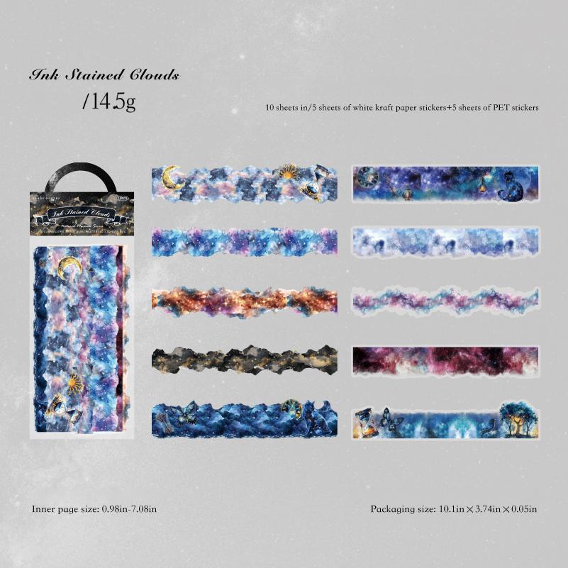 0815 Natural museum Solid & PET Sticker -10Pcs each pack