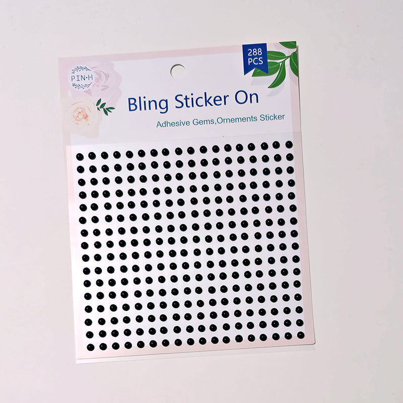 260228 Black crystal sticker