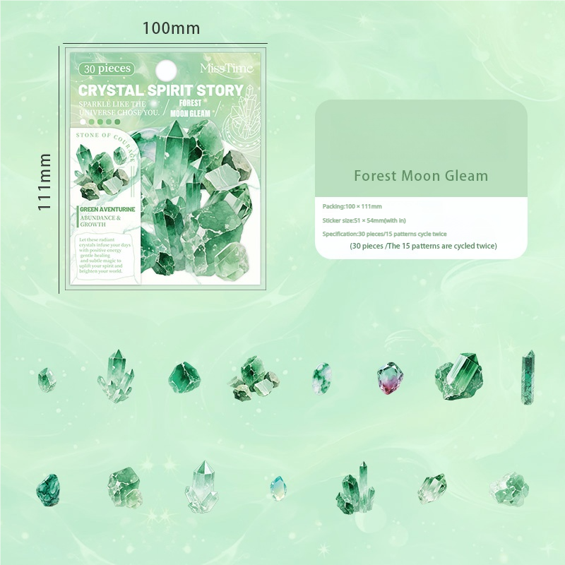 0808 Crystal stone PET Sticker -20Pcs each pack
