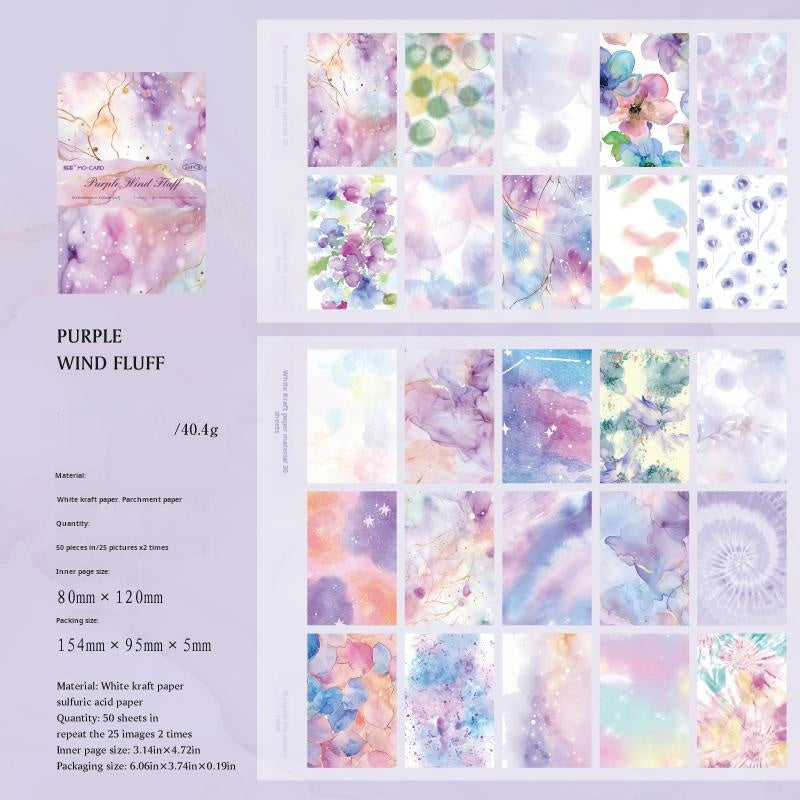 0531 Watercolor material solid vellum paper -50Pcs each pack