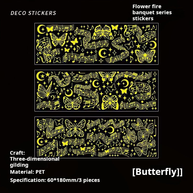 0524 Moon and Stars PET Sticker -3Pcs each pack