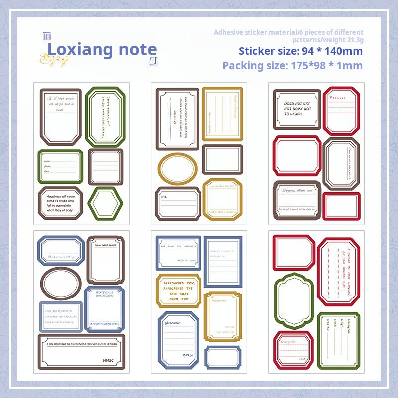0524 Label Stickers -6Pcs each pack