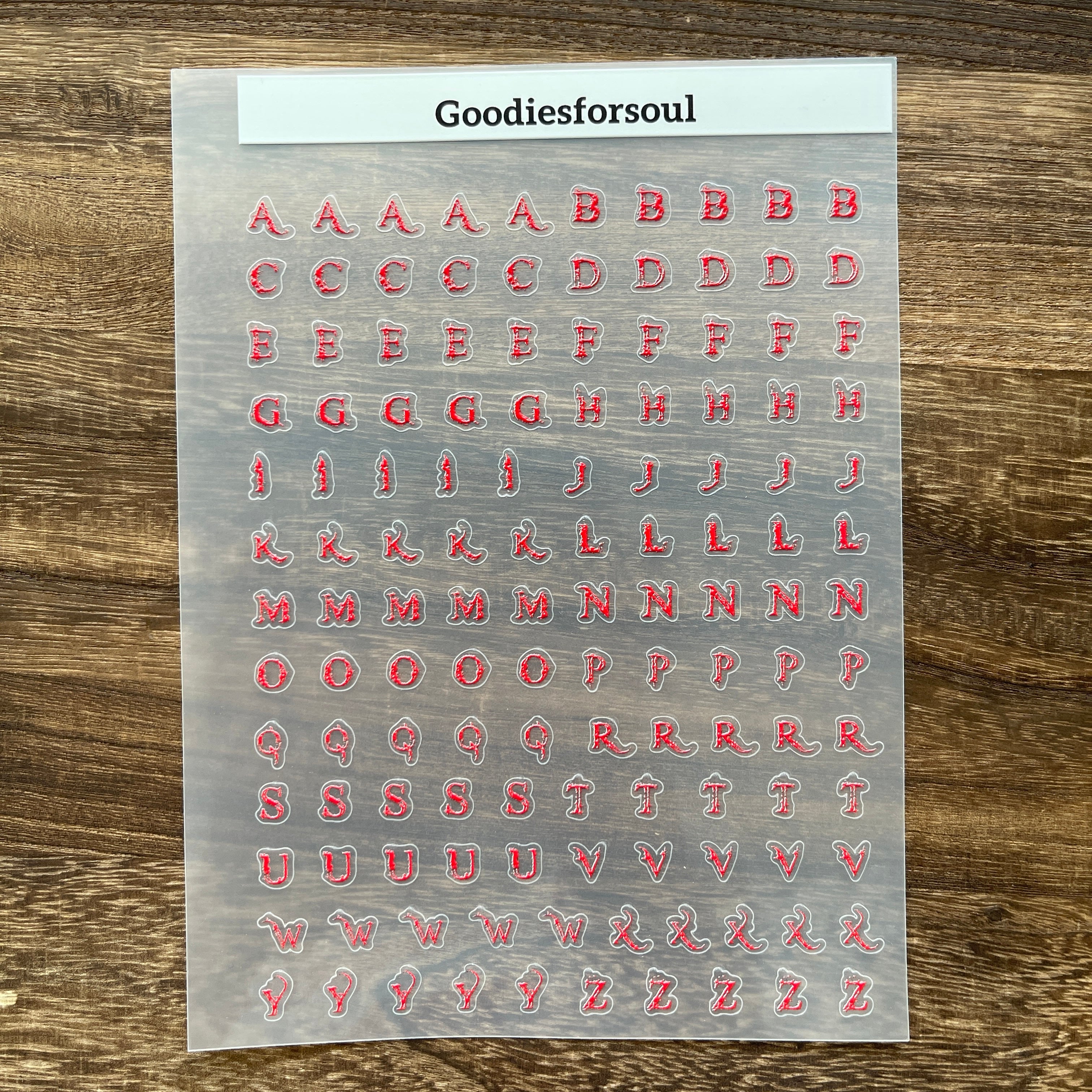 Spooky letter sticker *can be stored in A5 binder