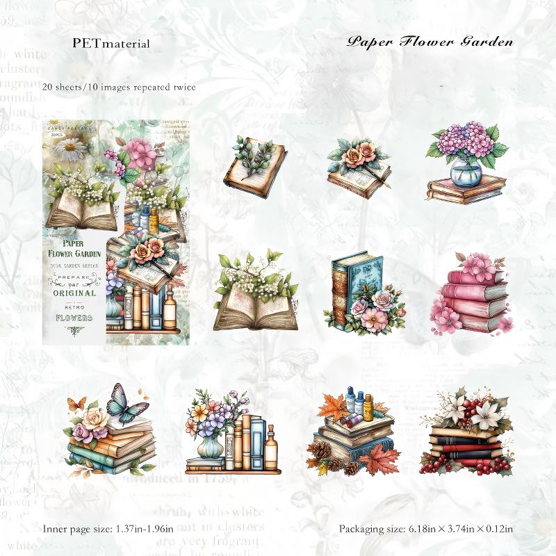 1013 Vintage garden sticker -20Pcs each pack