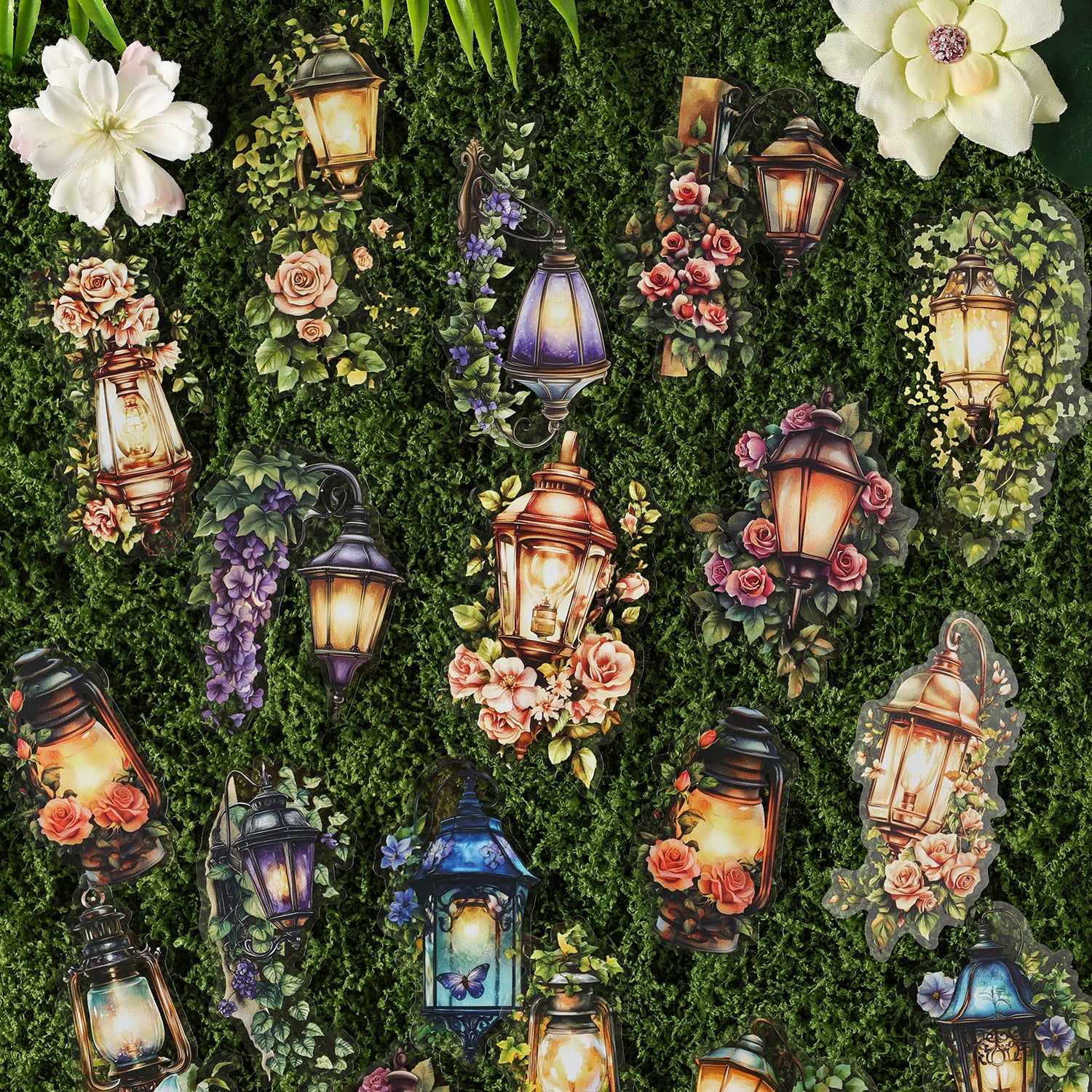 0822 Lights and flowers PET Sticker -10Pcs each pack