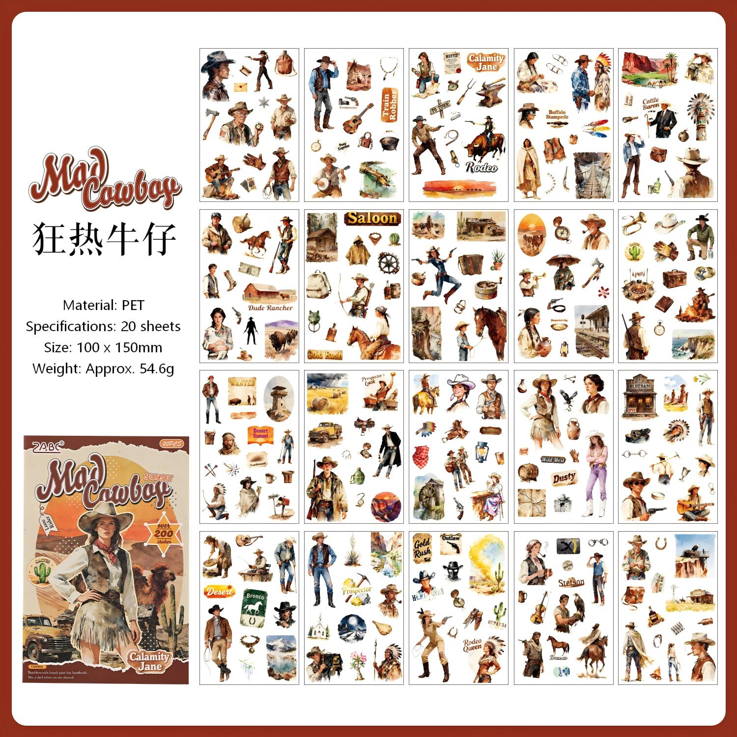 Wild West Rhapsody PET Sticker Book -20Pcs each pack