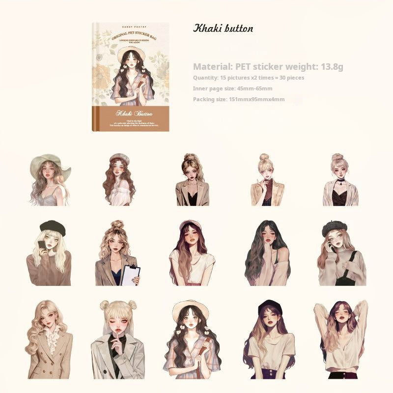 0607 Girl sticker -30Pcs each pack