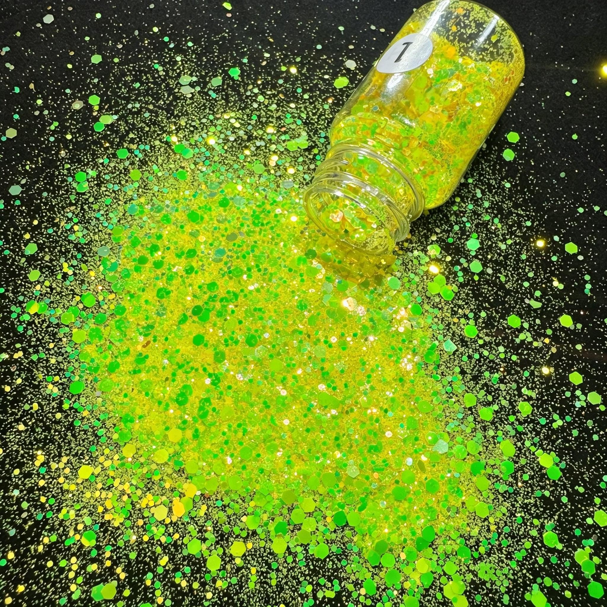 12 Colors Neon Chunky Glitter Set for Journaling & Scrapbooking, Fluorescent Sequins Flakes for Junk Journal, Card Making, DIY Crafts